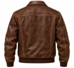 A 2 Leather Flight Jacket front Back