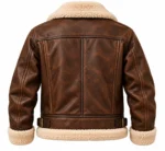 B-3 Shearling Leather Bomber Jacket Back