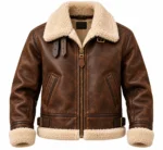 B-3 Shearling Leather Bomber Jacket front
