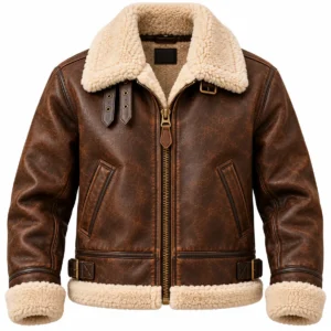 B-3 Shearling Leather Bomber Jacket front