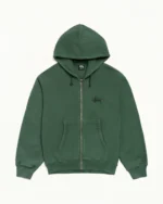 Basic Stussy Zip Hoodie Green