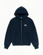 Basic Stussy Zip Hoodie Navy