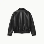 Black Classic Faux Leather Jacket Back