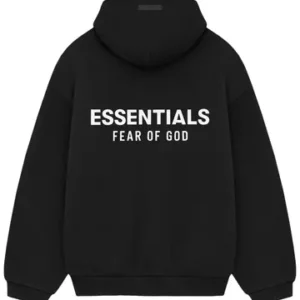 Fear of God Essentials Black Fleece Hoodie Back