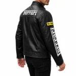 Ferrari F1 Black Leather Racing Jacket Back