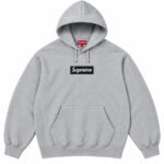 Grey Supreme Box Logo Hoodie
