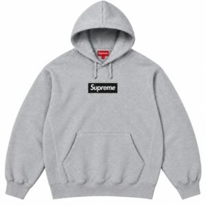 Grey Supreme Box Logo Hoodie