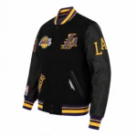 Lakers Wool Varsity Jacket side view
