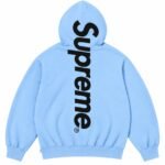 Light Blue Supreme Hoodie Back View