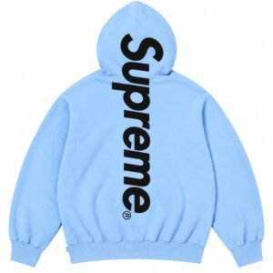 Light Blue Supreme Hoodie Back View