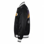 Los Angeles Lakers Starter Black Triangle Varsity Jacket side view