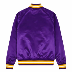 Mitchell & Ness Purple Satin Jacket back view