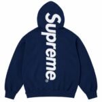 Navy Blue Supreme Hoodie Back View