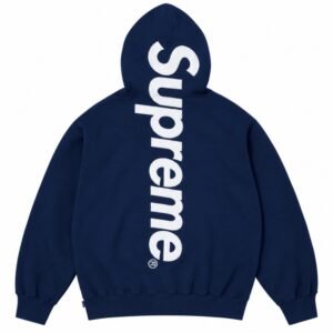 Navy Blue Supreme Hoodie Back View
