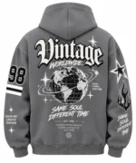 Oversized Grey Hoodie back look