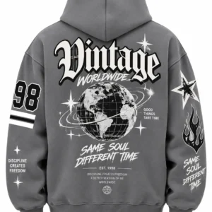 Oversized Grey Hoodie back look
