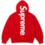 Red Supreme Hoodie Back View