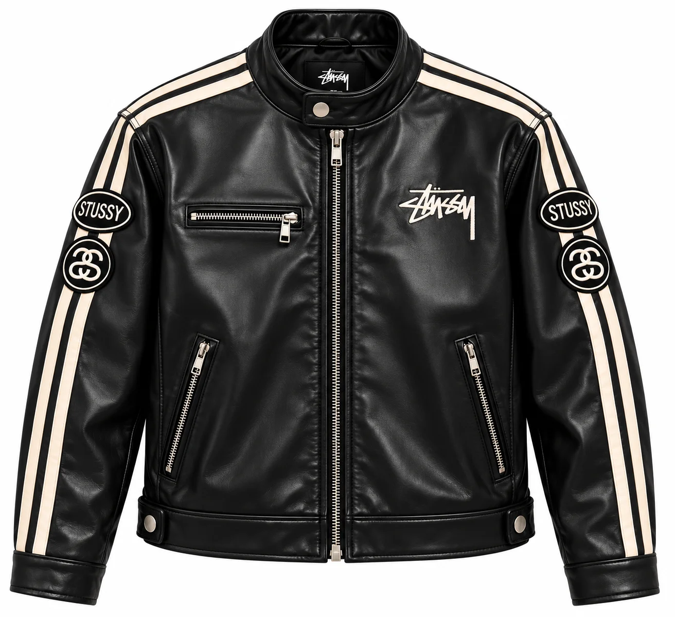 STUSSY CAFE RACER レザージャケット　24/25AW Stussy Cafe Racer Leather Jacket | Biker Jacket – Drake Jacket