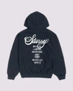 Stussy World Tour Zip Hoodie Navy