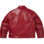 Supreme Distressed Leather Jacket Burgundy Back