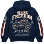 Vintage Motorcycle Hoodie Back