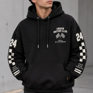 Vintage Racing Hoodie Front Look