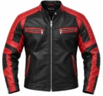 black and red leather jacket mens