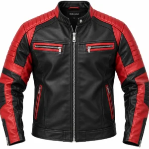 black and red leather jacket mens