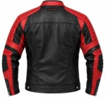black and red leather jacket mens Back