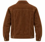 brown suede trucker jacket back