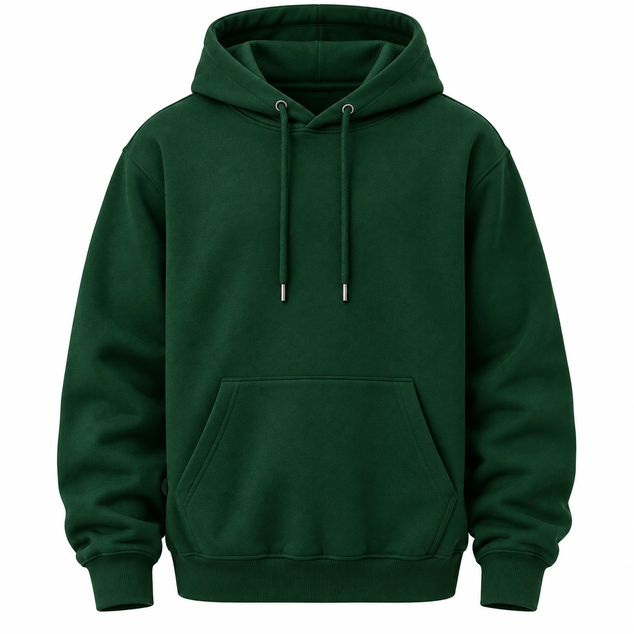 forest green hoodie Front