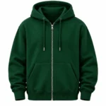 forest green zip up hoodie front