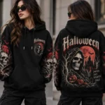 halloween hoodie model wear