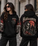 halloween hoodie model wear