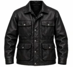 mens leather field jacket
