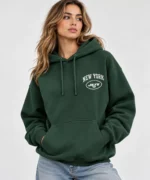 new york jets hoodie front model wear