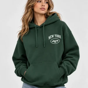 new york jets hoodie front model wear