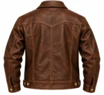 vintage western leather jacket back