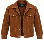 Suede Jacket Contrast Stitching