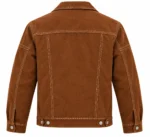 Suede Jacket Contrast Stitching back